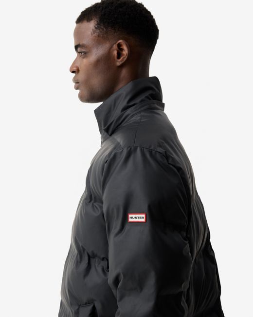 Hunter Black Wiley Pu Coated Puffer Jacket for men