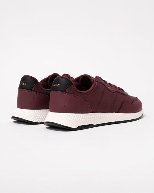 Boss Purple Boss Ttnm Evo Trainers With Ridged Outsole Colour: Dark 603 for men