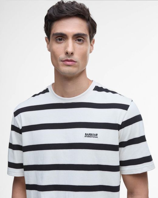Barbour White Luca Stripe T-Shirt for men