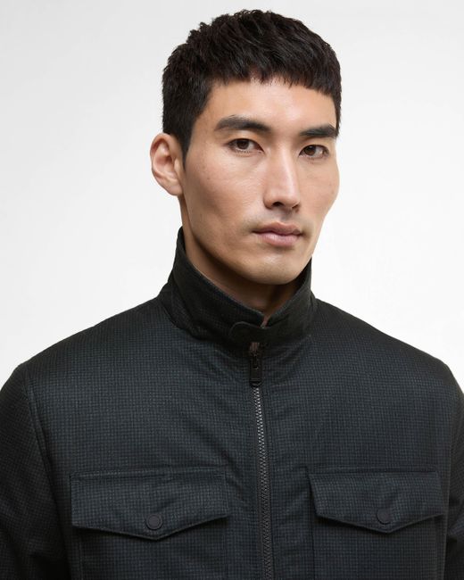 Barbour Black Check Distill Quilted Jacket for men
