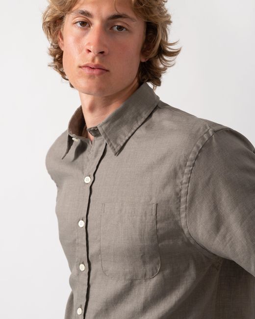 COLORFUL STANDARD Green Short Sleeve Linen Shirt for men
