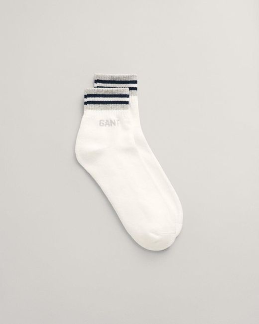 Gant White Ankle Sport Socks for men