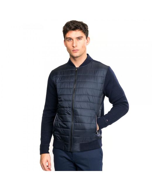 Tommy hilfiger mixed hotsell baffle full zip hoodie