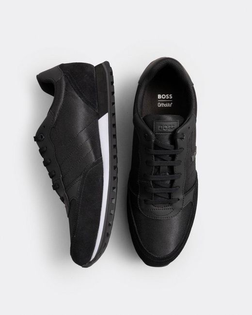 Boss Black Parkour L Running Style Trainers In Mixed Materials With Logo Details Nos for men