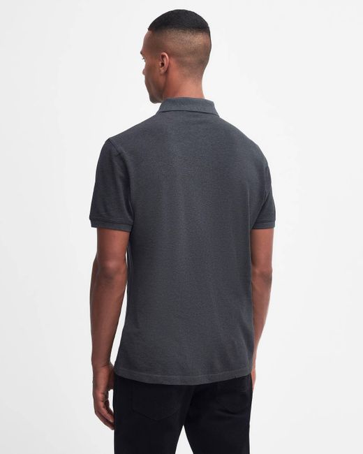 Barbour Blue Essential Short Sleeve Polo for men