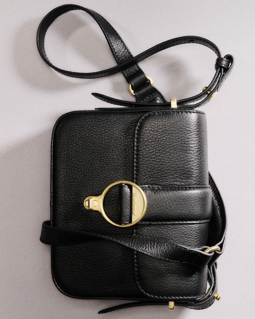 Barbour Black Mini Rosa Leather Crossbody Bag