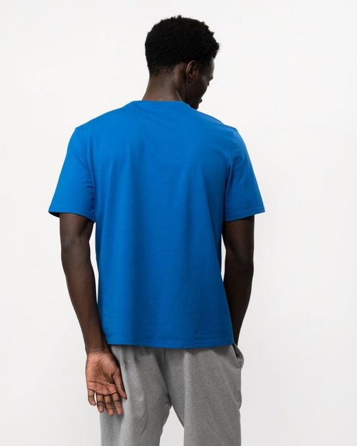 Boss Blue Unique Stretch-cotton Pyjama T-shirt With Logo Print for men
