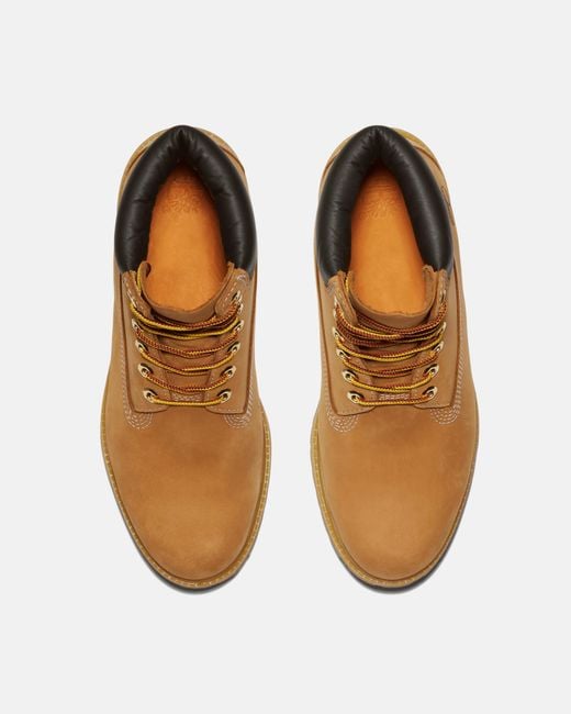 Timberland Brown 6 Premium Waterproof Boot (Wheat Nubuck Leather) Lace-Up Boots for men