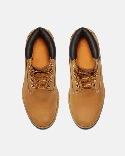 Timberland Brown 6 Premium Waterproof Boot (Wheat Nubuck Leather) Lace-Up Boots for men