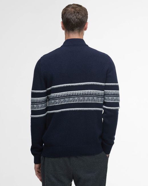 Barbour Blue Kepwick Half Zip Jumper for men