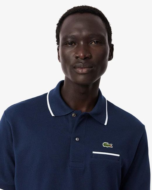 Lacoste Blue Pocket Accent L.12.12 Classic Fit Polo Shirt for men