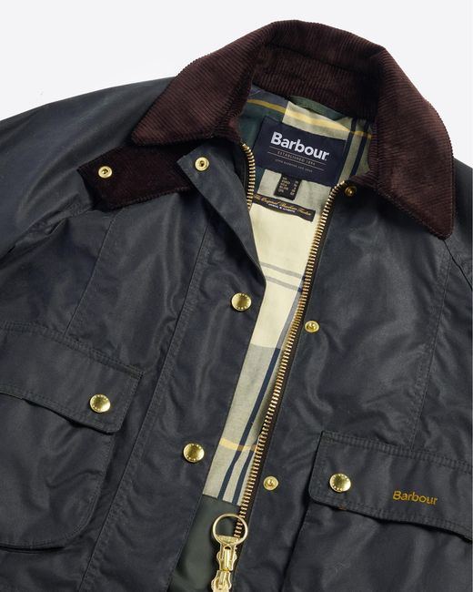 Barbour Gray Cropped Beadnell Wax Jacket