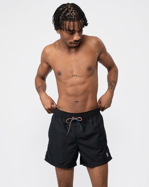 Paul Smith Black Zebra Logo Swim Shorts for men