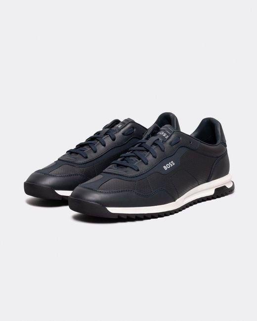 Boss zephir runn nylon trainers in black sale