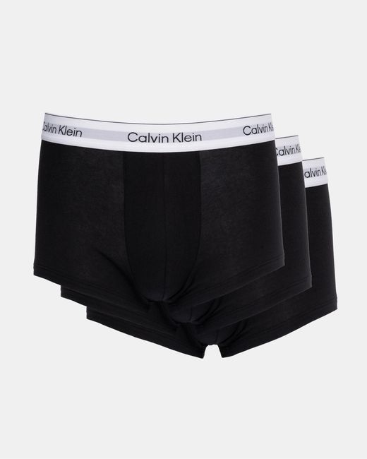 Calvin Klein Black 3 Pack Low Rise Trunks for men