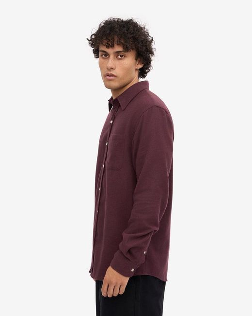 COLORFUL STANDARD Purple Organic Flannel Shirt for men