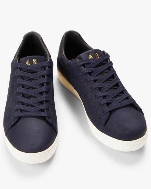 Fred Perry Blue Spencer Nubuck Trainers for men