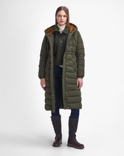Barbour long puffer coat sales