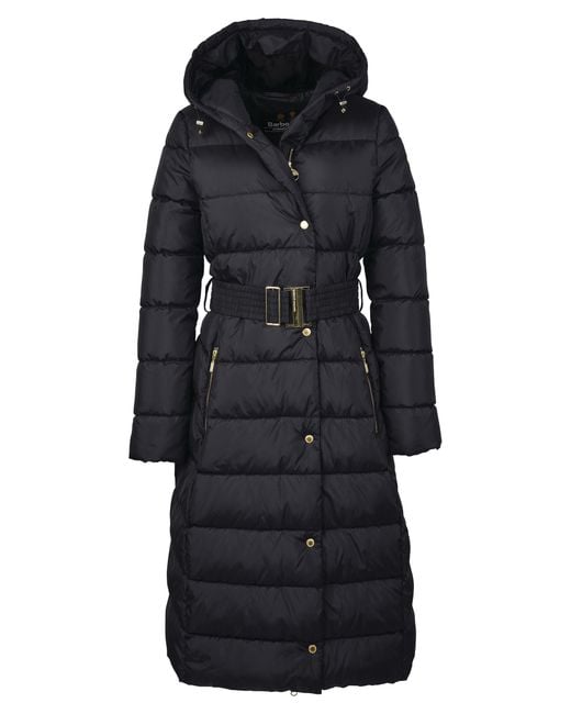Barbour Blue Track Line Long Quilted Jacket