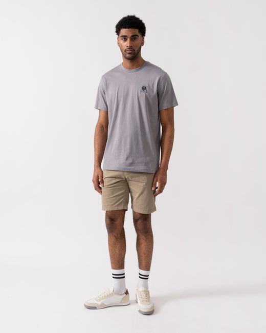 Belstaff Gray Short Sleeved Logo Patch T-Shirt for men