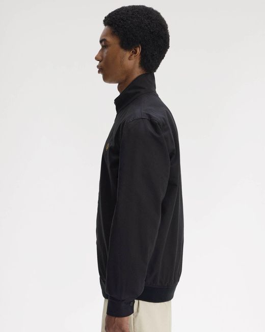 Fred Perry Blue Twill Harrington Jacket for men