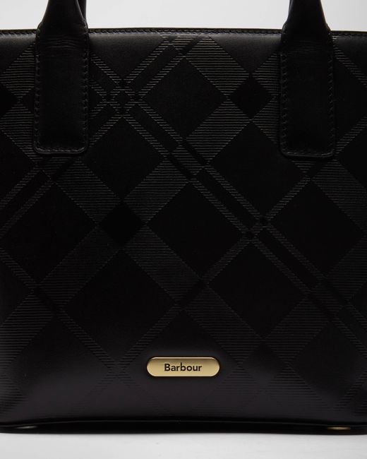 Barbour Black Birch Deboss Leather Tote Bag