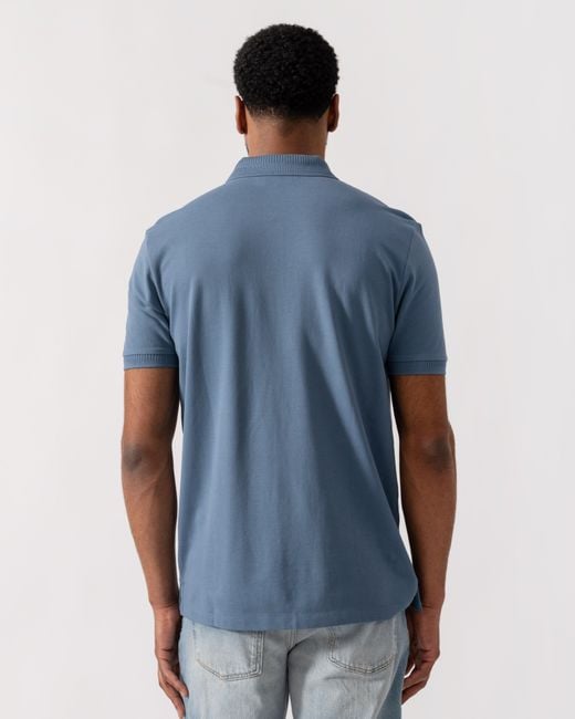 HUGO Blue Dereso222 Cotton Piqué Slim-Fit Polo Shirt With Logo Label for men