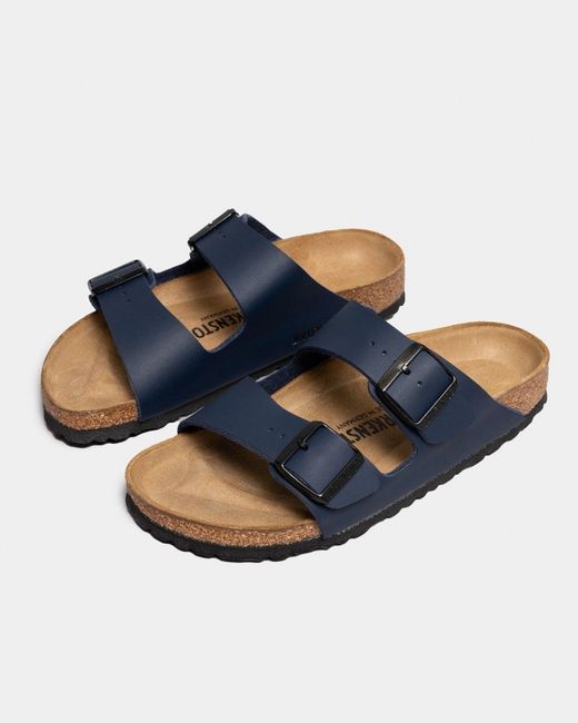 Birkenstock Blue Arizona Birko-Flor Sandals, Size: Uk 7