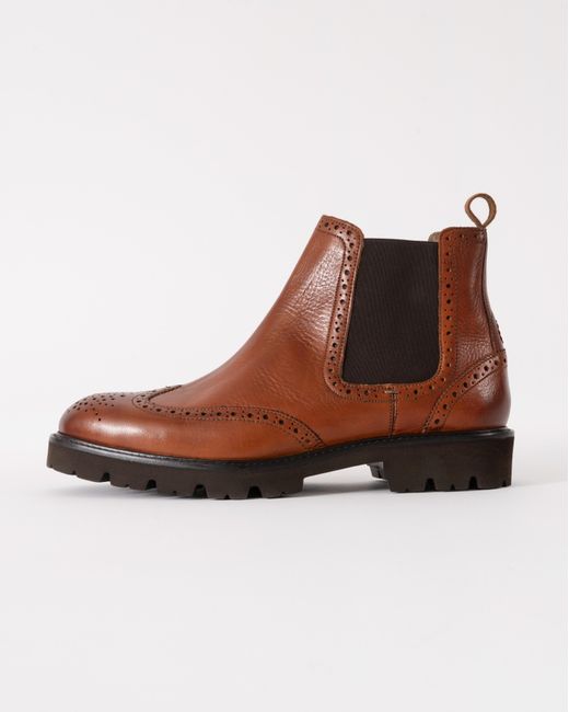 Oliver Sweeney Brown Harby Milled Leather Chelsea Boots for men