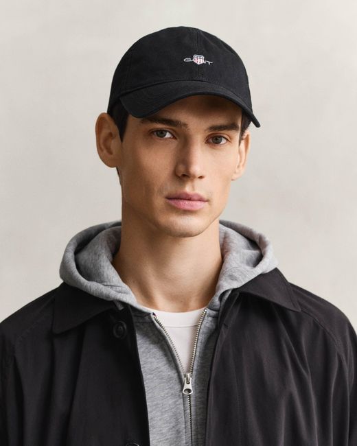 Gant Black Shield Logo Cotton Twill Cap for men