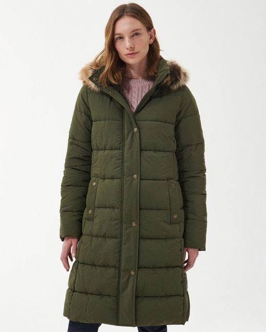 Barbour Green Grayling Long Quilted Jacket