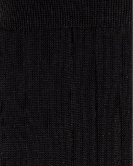 Paul Smith Black Cotton Blend Ribbed Socks for men
