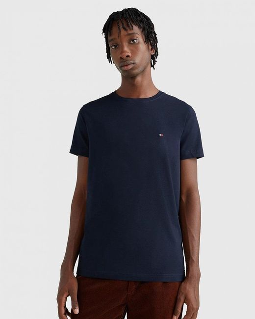 Tommy Hilfiger Blue Core Stretch Slim C-Neck T-Shirt for men