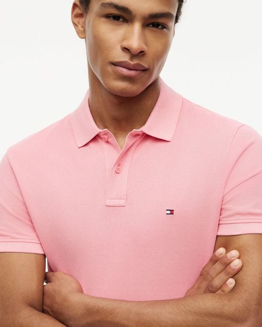 Tommy Hilfiger Pink Garment Dyed Regular Fit Polo for men