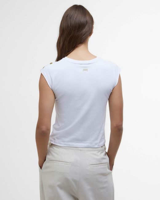 Barbour White Priya Sleeveless Top