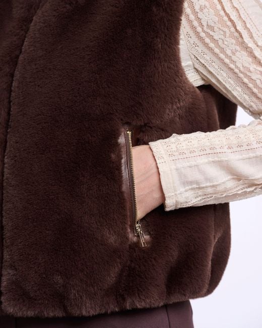 Rino & Pelle Purple Nikki Short Faux Fur Waistcoat