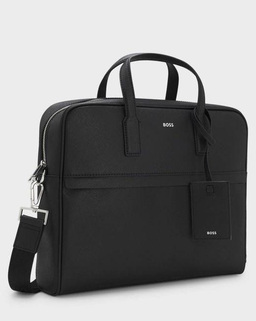 Boss Blue Zair Document Case With Foil-Print Logo for men