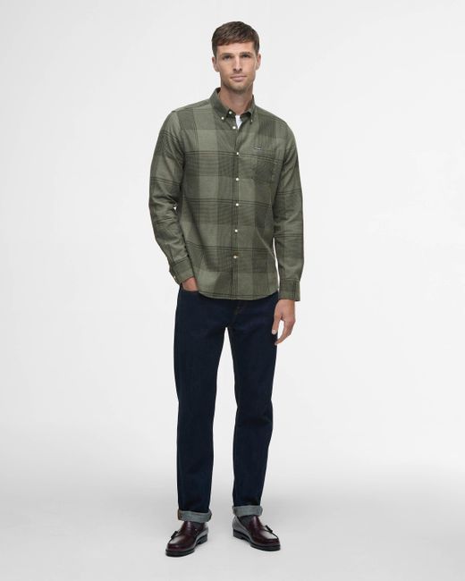 Barbour Green Heaney Checked Tailored Shirt for men