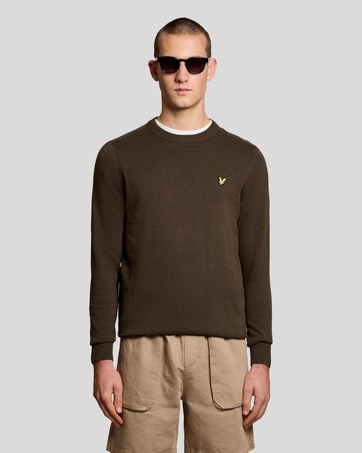 Lyle & Scott Brown Cotton Crew Neck Jumper for men