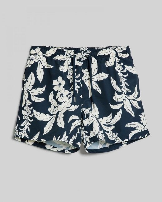 Gant Blue Palm Lei Print Swim Shorts for men