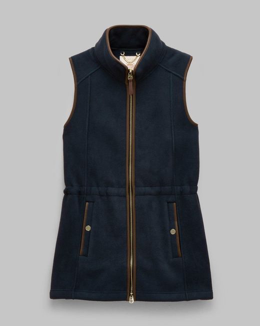 Joules Blue Heritage Longline Fleece Gilet