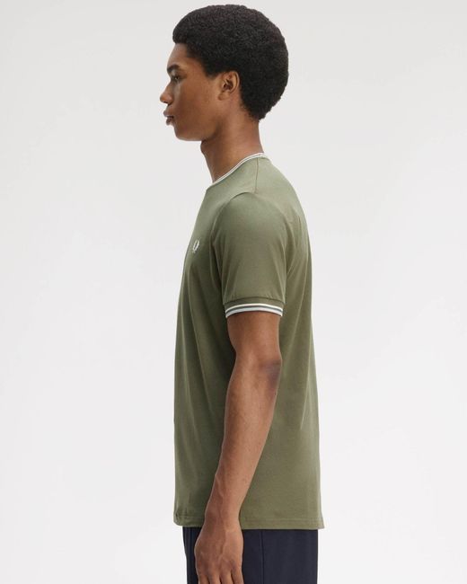 Fred Perry Green Twin Tipped T-Shirt for men