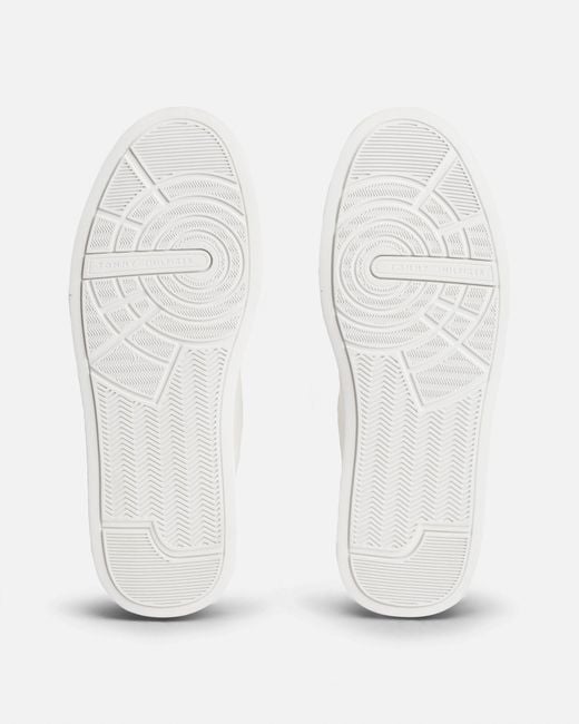 Tommy Hilfiger White Court Leather Detail Trainer for men