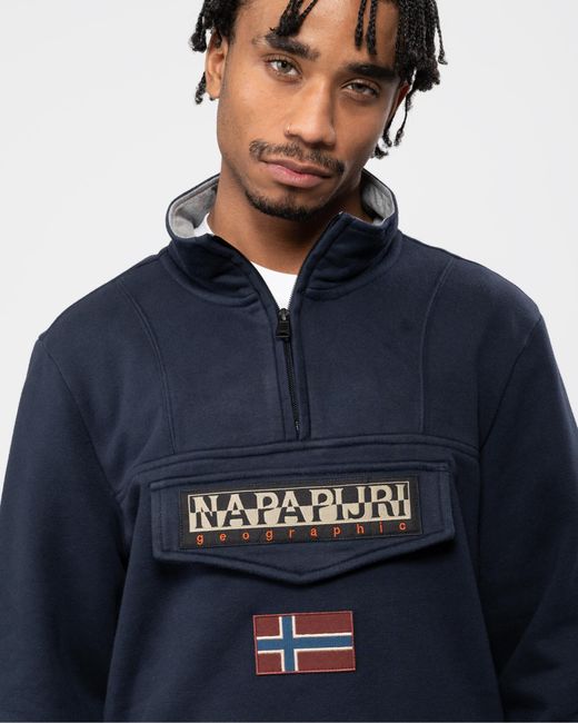 Napapijri flag pocket half zip sweatshirt hot sale