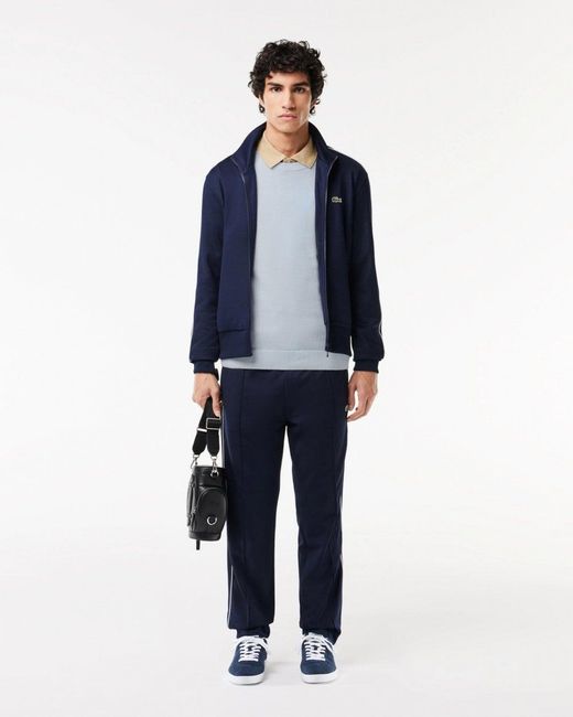 Lacoste Blue Organic Cotton Crew Neck Sweater for men