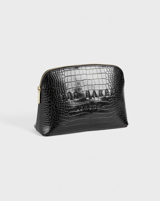 Ted Baker Black Crocala Imitation Croc Makeup Bag