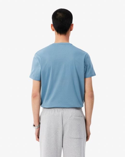 Lacoste Blue Crew Neck Pima Cotton Jersey T-Shirt for men