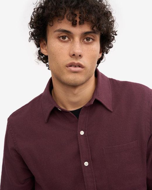 COLORFUL STANDARD Purple Organic Flannel Shirt for men