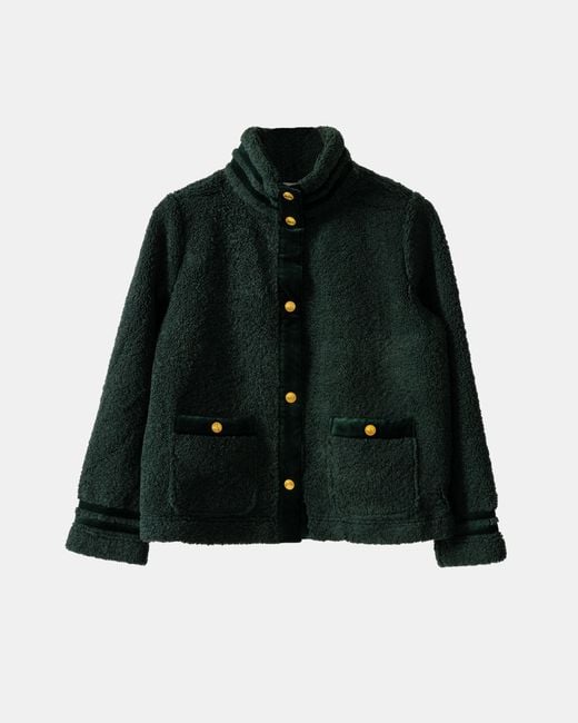 Joules Black Fleur Funnel Neck Fleece Jacket