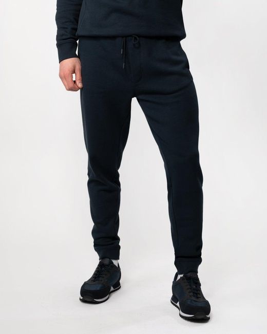 Boss Blue Sestart Cotton-Terry Tracksuit Bottoms With Logo Patch Nos for men